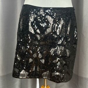 DKNY Black Sequin Mini Skirt XL
